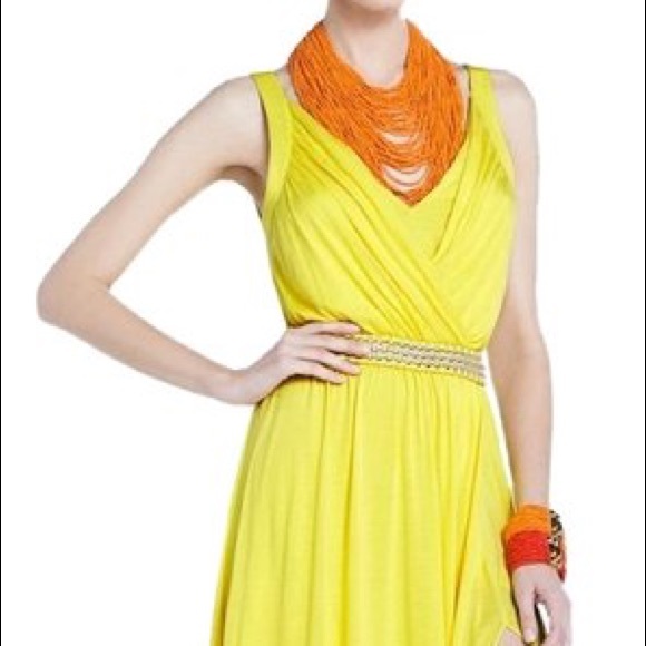 BCBG Yellow Maxi Dress - Picture 1 of 10